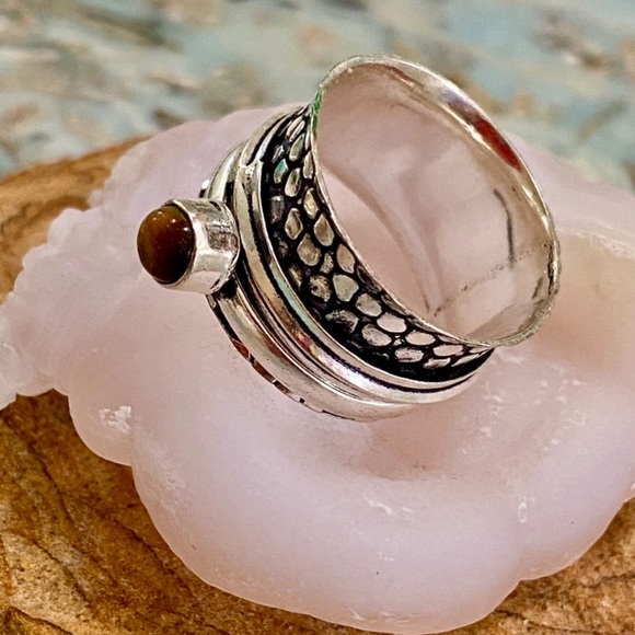 NWOT Artisan Tiger Eye Sterling Silver Ring - Picture 5 of 15